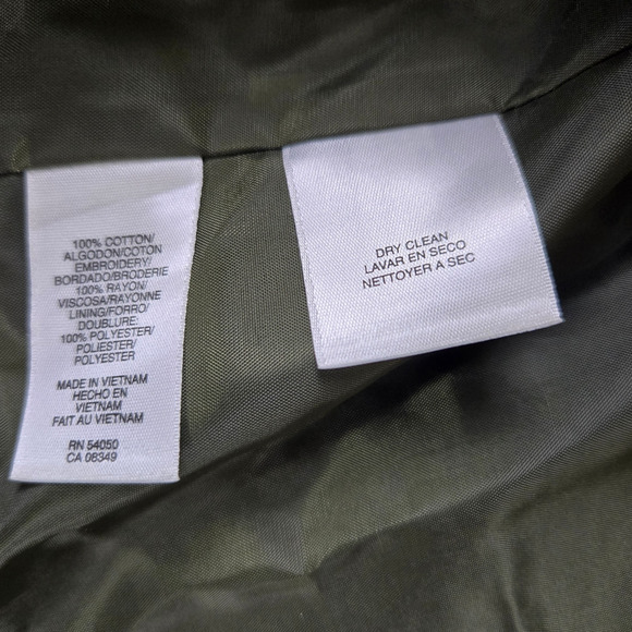 90s Vintage Green White Retro Geometric Tweed Evan Picone Blazer Jacket Size 12P - Picture 6 of 7